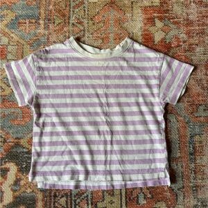 Zara Kids Lavender and White Striped Tee